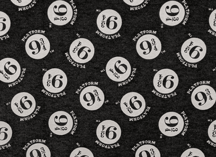 Platform 9 ¾ FABRIC BLACK WITH WHITE CIRLES 