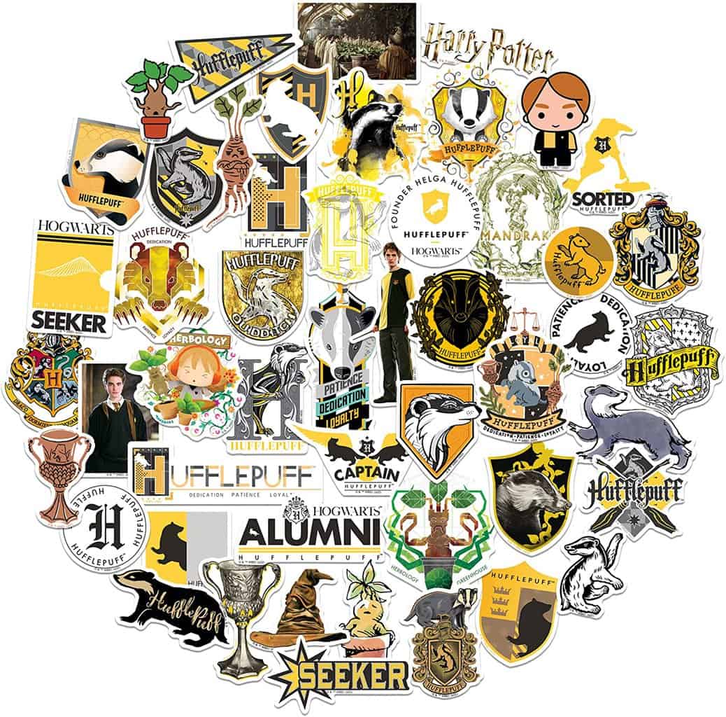 Harry Potter Hufflepuff Theme Pack Die Cut Vinyl Large Delux Sticker Variety Pack