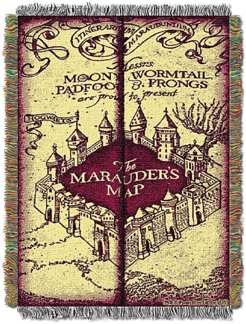 Harry Potter Marauders Map Woven Tapestry Throw Blanket