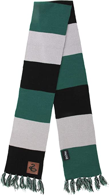 Harry Potter Slytherin House Patch Striped Scarf