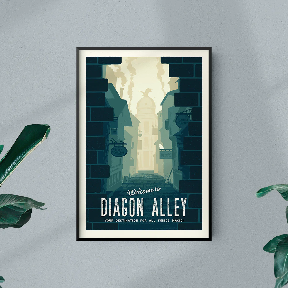 Diagon Alley Retro Travel Poster