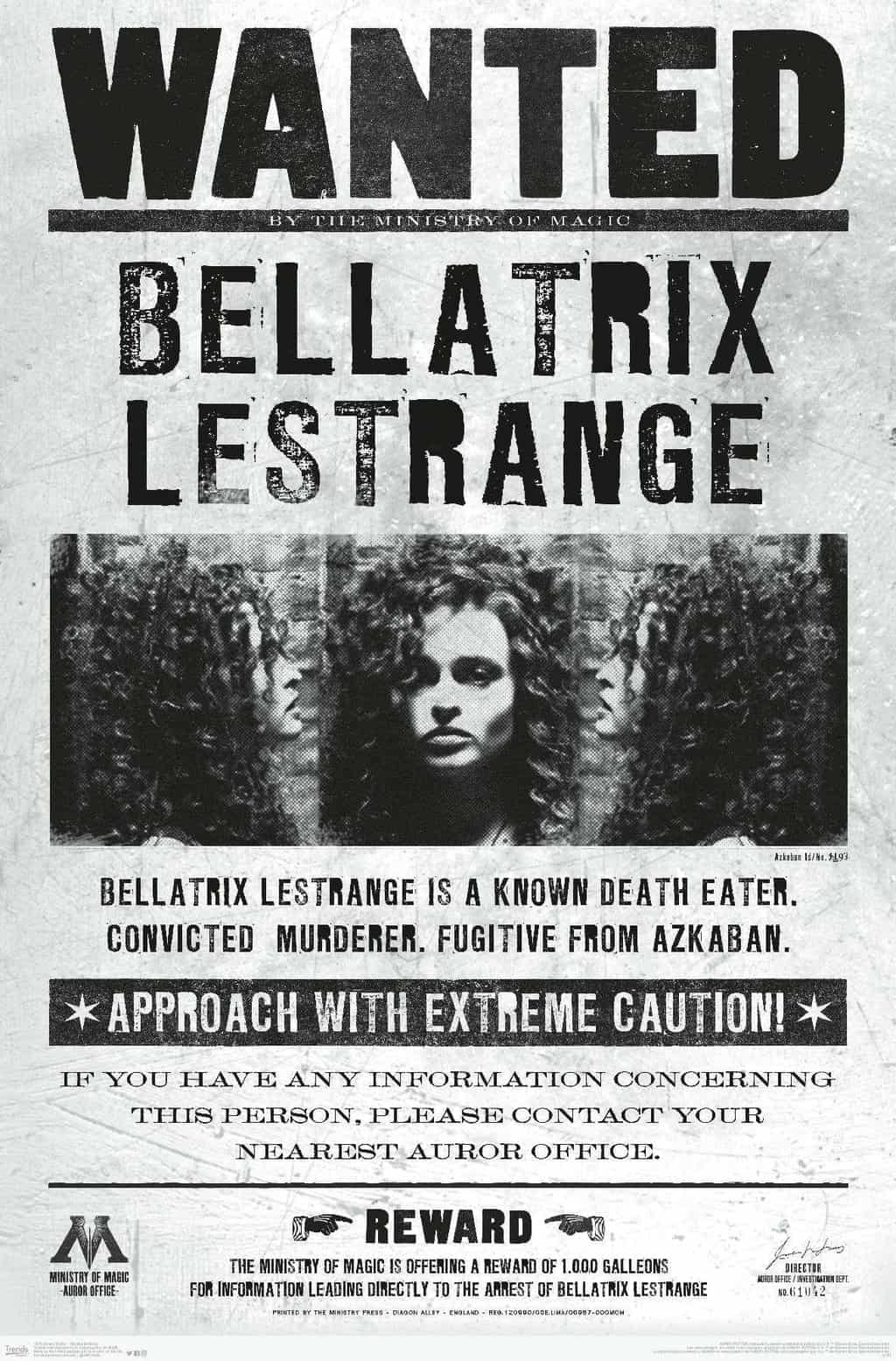 Bellatrix Lestrange Wanted Poster